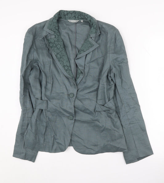 Per Una Women's Green Linen Suit Jacket Size 14
