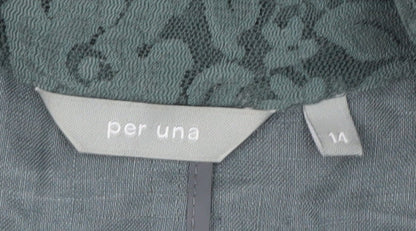 Per Una Women's Green Linen Suit Jacket Size 14