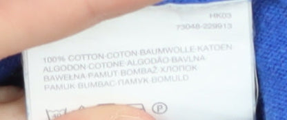 C&A Men's Blue V-Neck Cotton Pullover Jumper M