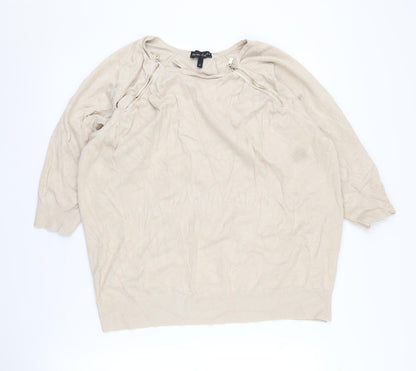 Womens UK Size XL Phase Eight Beige Pullover Jumper