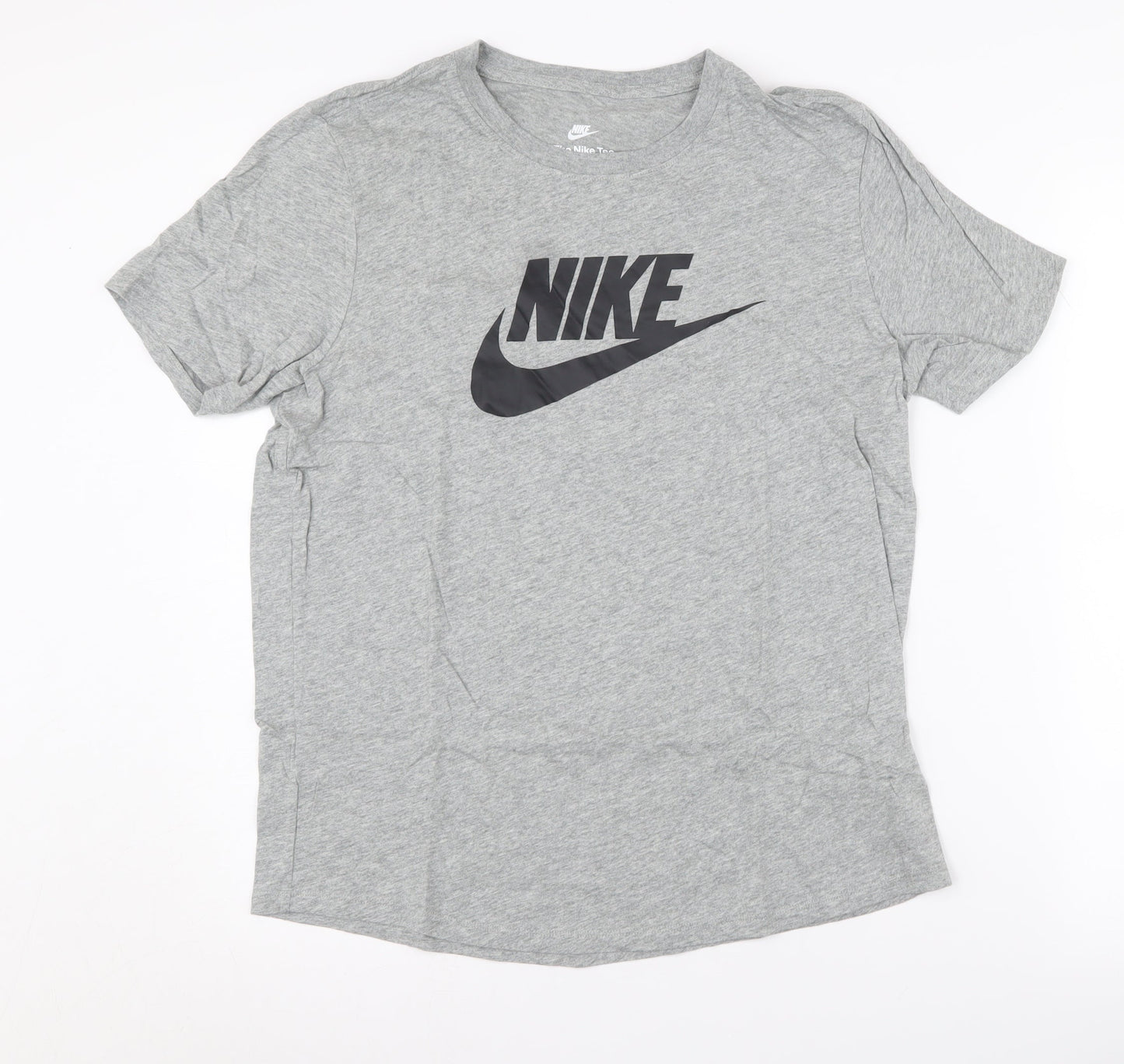 Nike Men's Grey Cotton T-Shirt M Lightweight Logo Tee