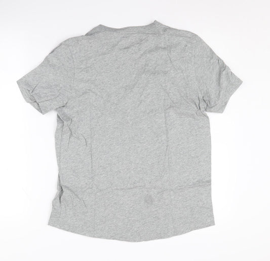Nike Men's Grey Cotton T-Shirt M Lightweight Logo Tee