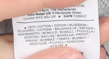 Nike Men's Grey Cotton T-Shirt M Lightweight Logo Tee