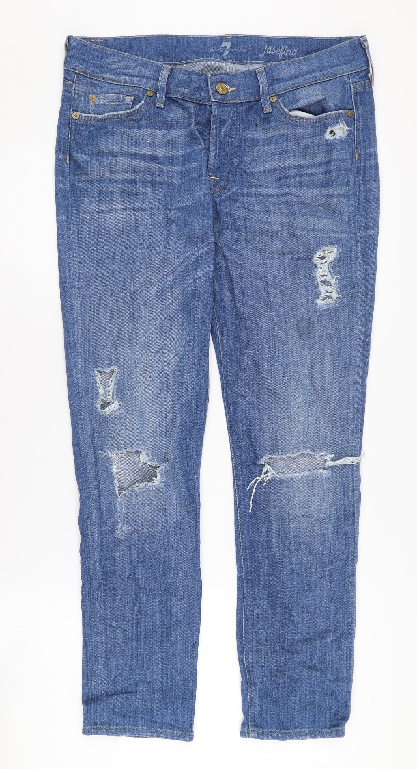 7 for all mankind Women's Blue Boyfriend Jeans Size 12