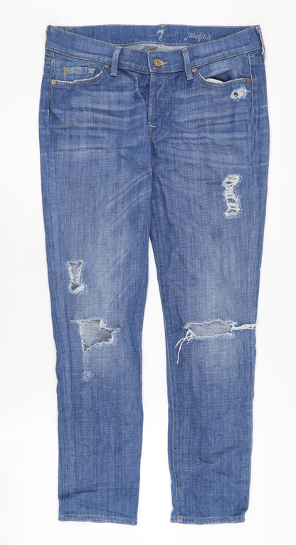 7 for all mankind Women's Blue Boyfriend Jeans Size 12