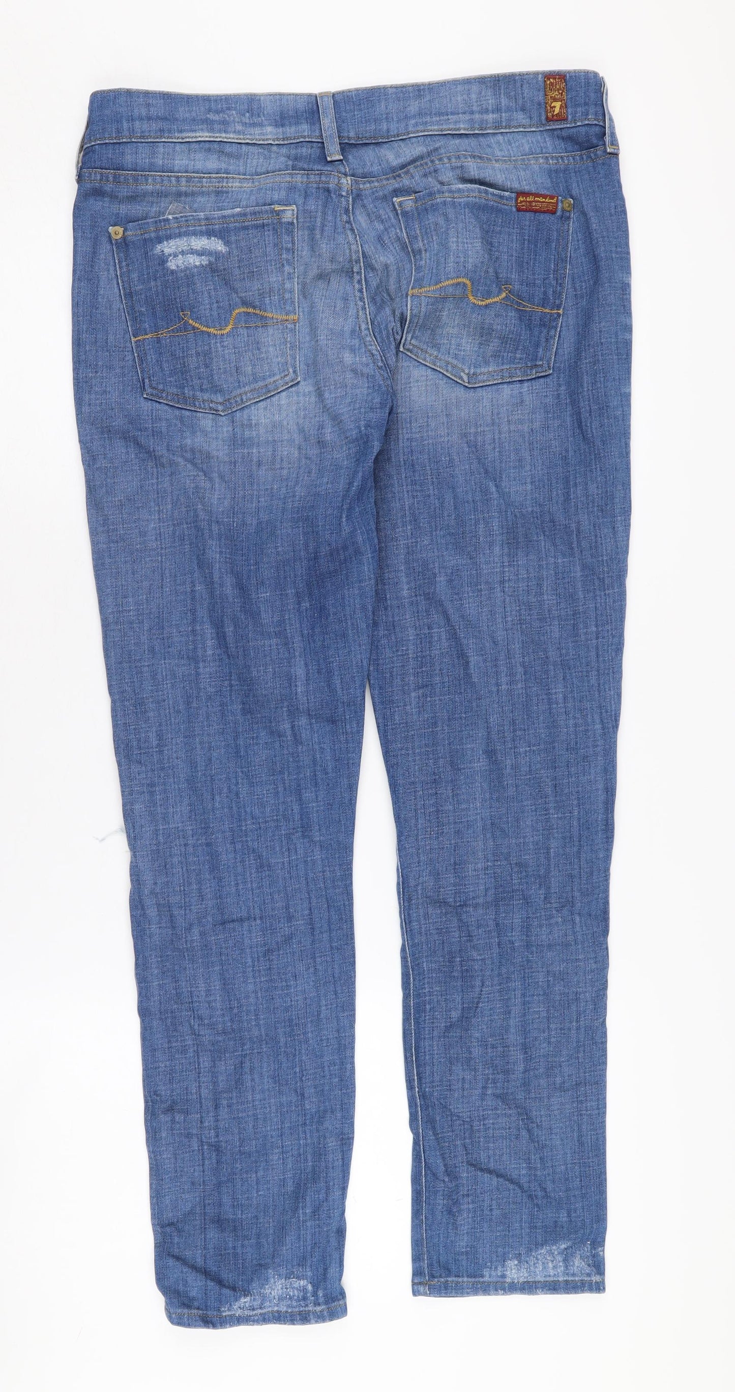 7 for all mankind Women's Blue Boyfriend Jeans Size 12