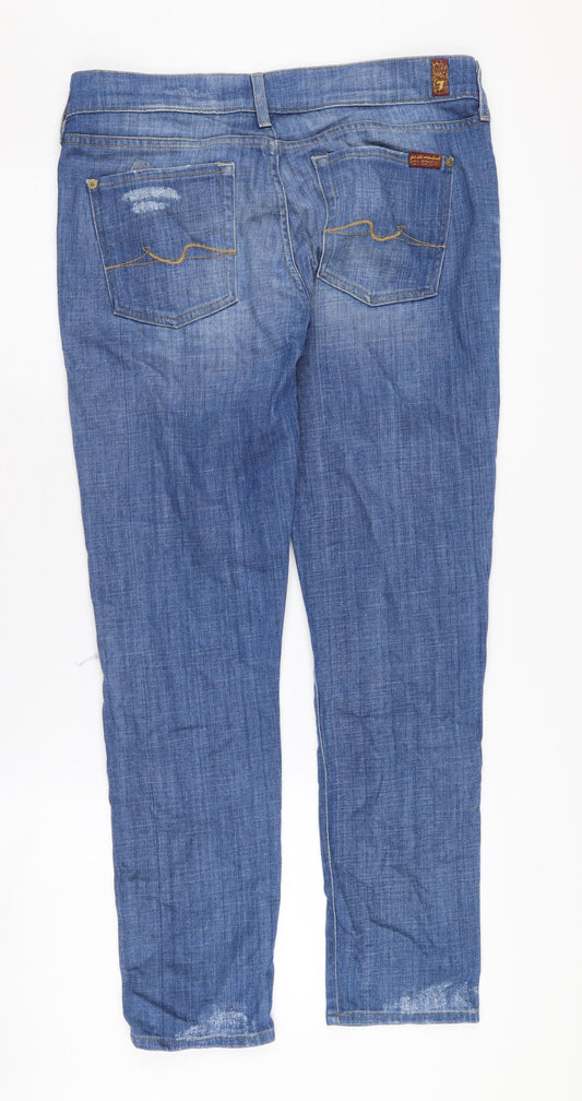 7 for all mankind Women's Blue Boyfriend Jeans Size 12