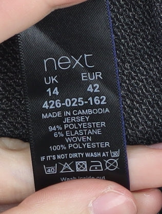 Womens UK Size 14 NEXT Black Jersey Blouse