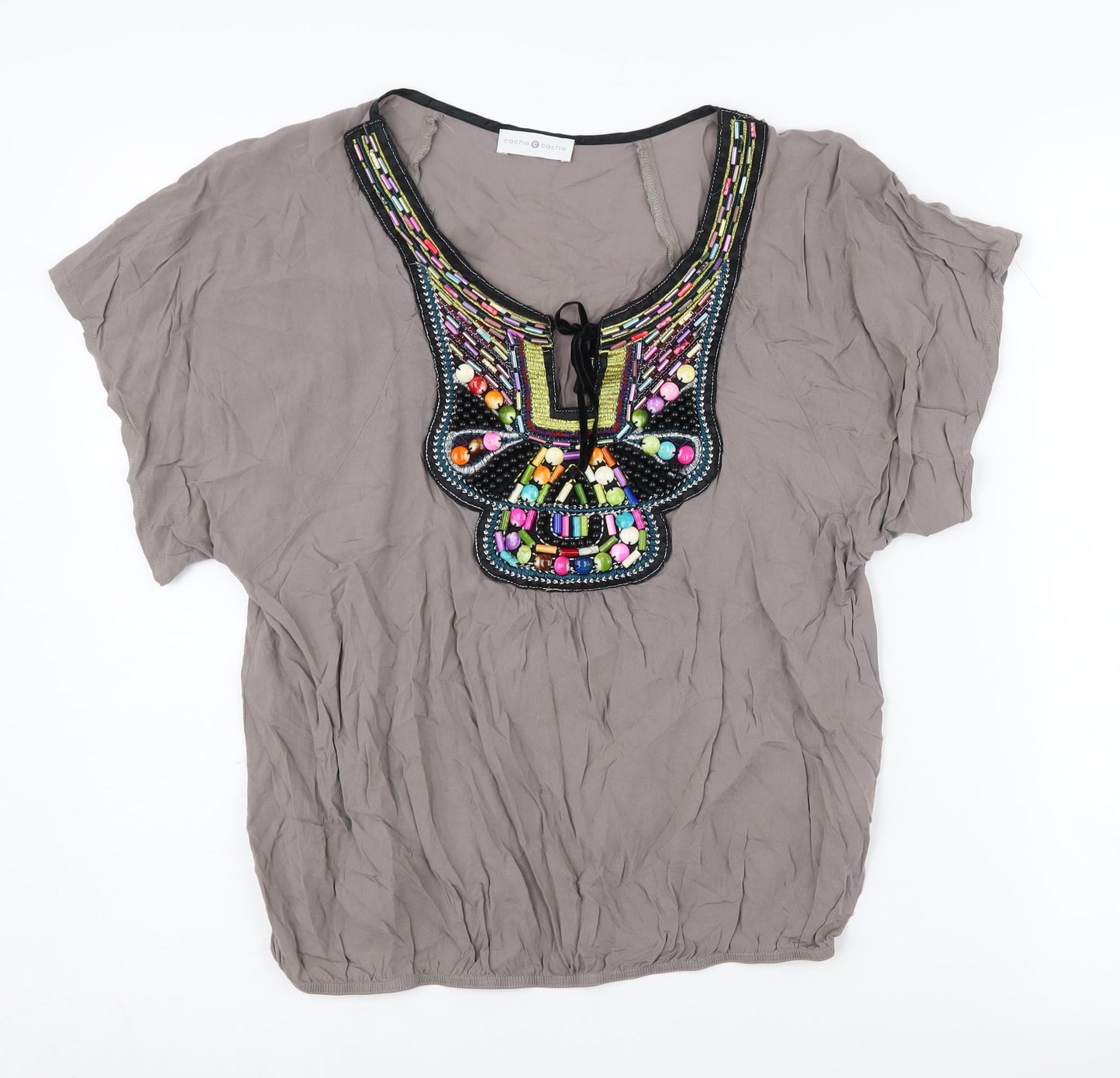 Womens UK Size 1 Cache Cache Grey Tunic Blouse