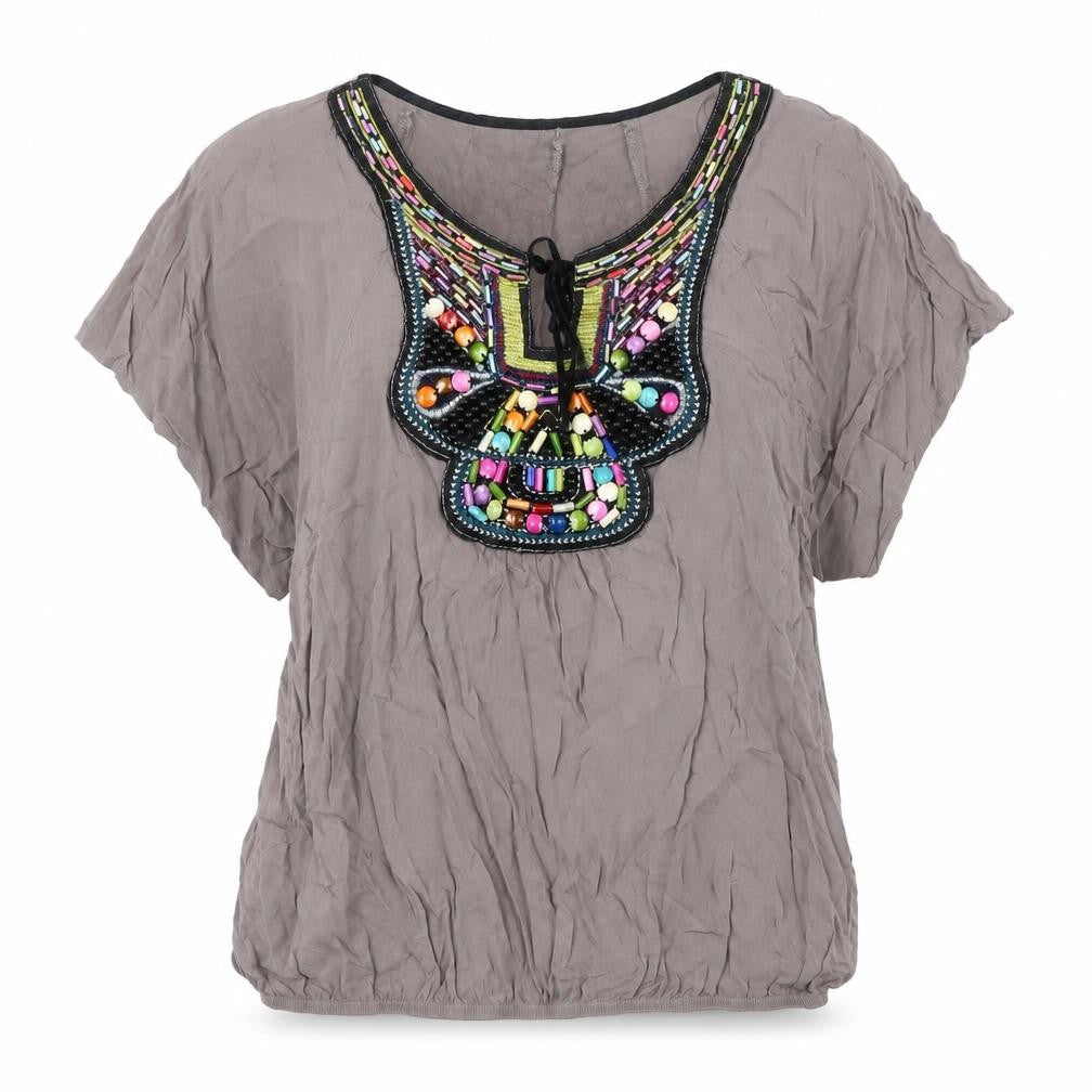 Womens UK Size 1 Cache Cache Grey Tunic Blouse