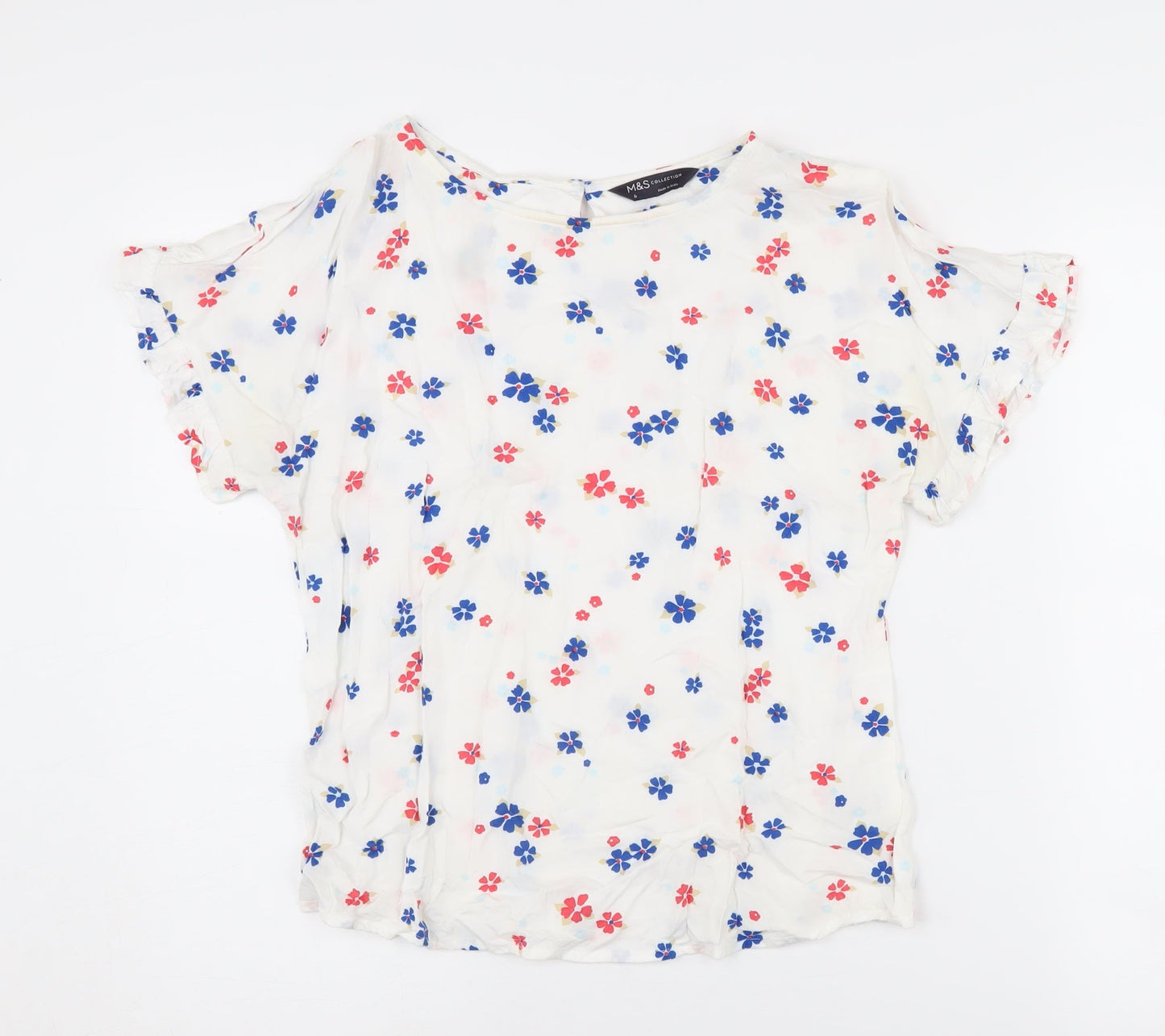 Womens UK Size 6 Marks and Spencer Multicoloured Basic Blouse