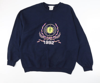 Urban Outfitters Men's Blue Logo Sweatshirt M