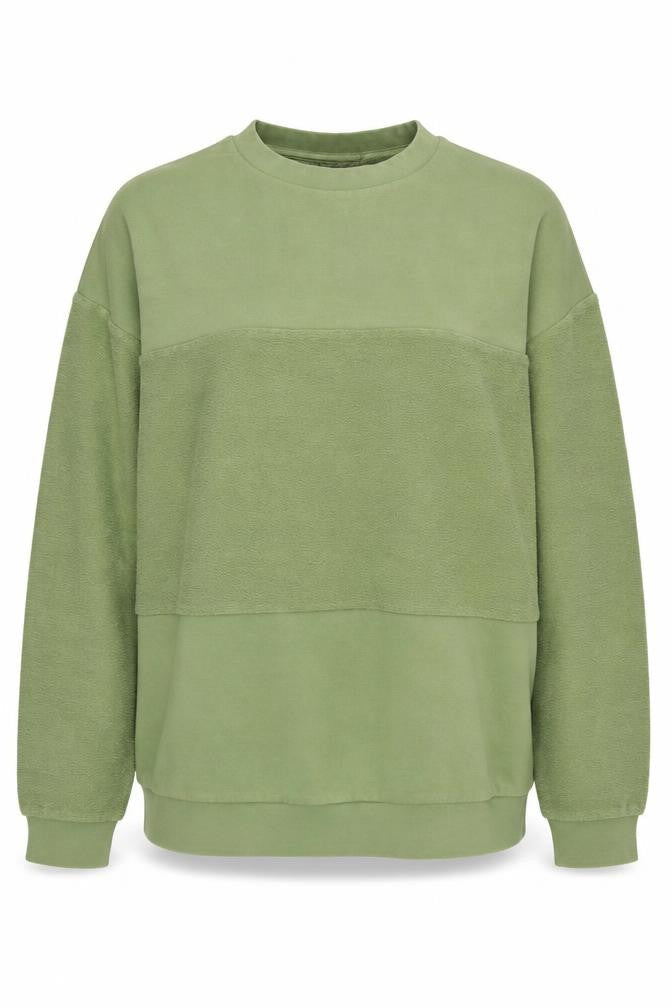 Front view of ASOS unisex green xl pullover sweatshirt, casual style