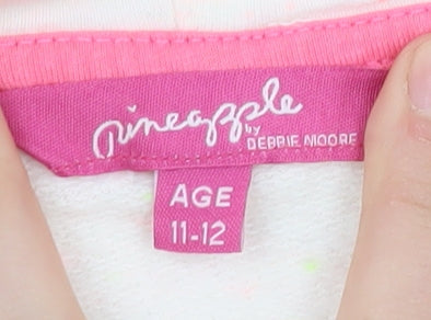 Pineapple Girls White Sequin Hoodie Age 11-12 Years