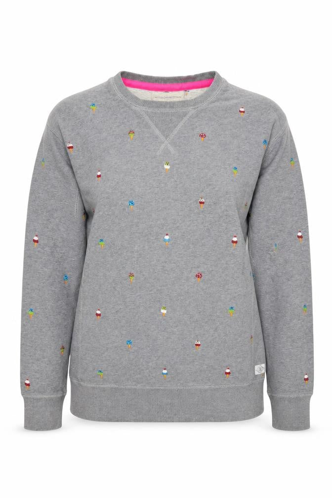 Womens UK Size M French Connection Grey Pullover Sweatshirt