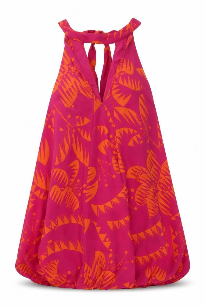 Rene Derhy Women's Pink Halter Sleeveless Dress