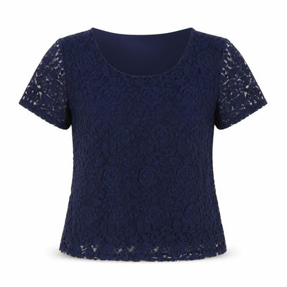 Touch Collection Women's Blue Lace Top - Size M