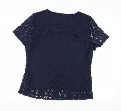 Touch Collection Women's Blue Lace Top - Size M