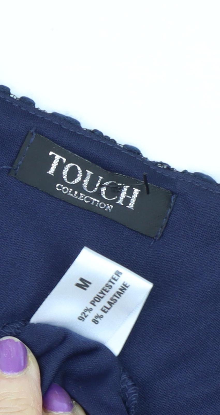 Touch Collection Women's Blue Lace Top - Size M
