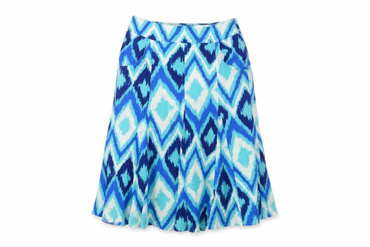 M&Co. Women's Blue Geometric Skirt, Size 12