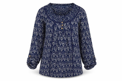 Womens UK Size 8 Mantaray Blue Tunic Blouse