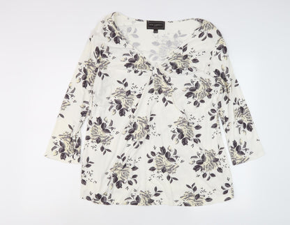 Ann Harvey Women's Floral Top 3/4 Sleeve Size 16