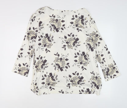 Ann Harvey Women's Floral Top 3/4 Sleeve Size 16