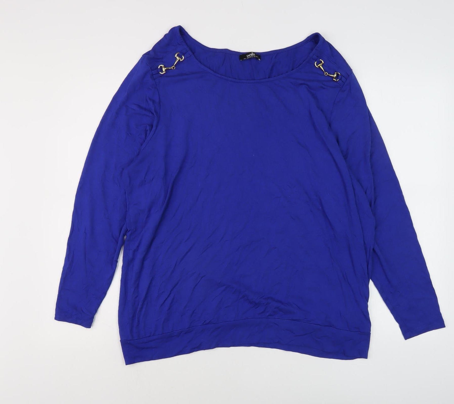 Womens UK Size L Wallis Blue Basic Blouse