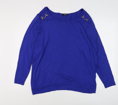 Womens UK Size L Wallis Blue Basic Blouse