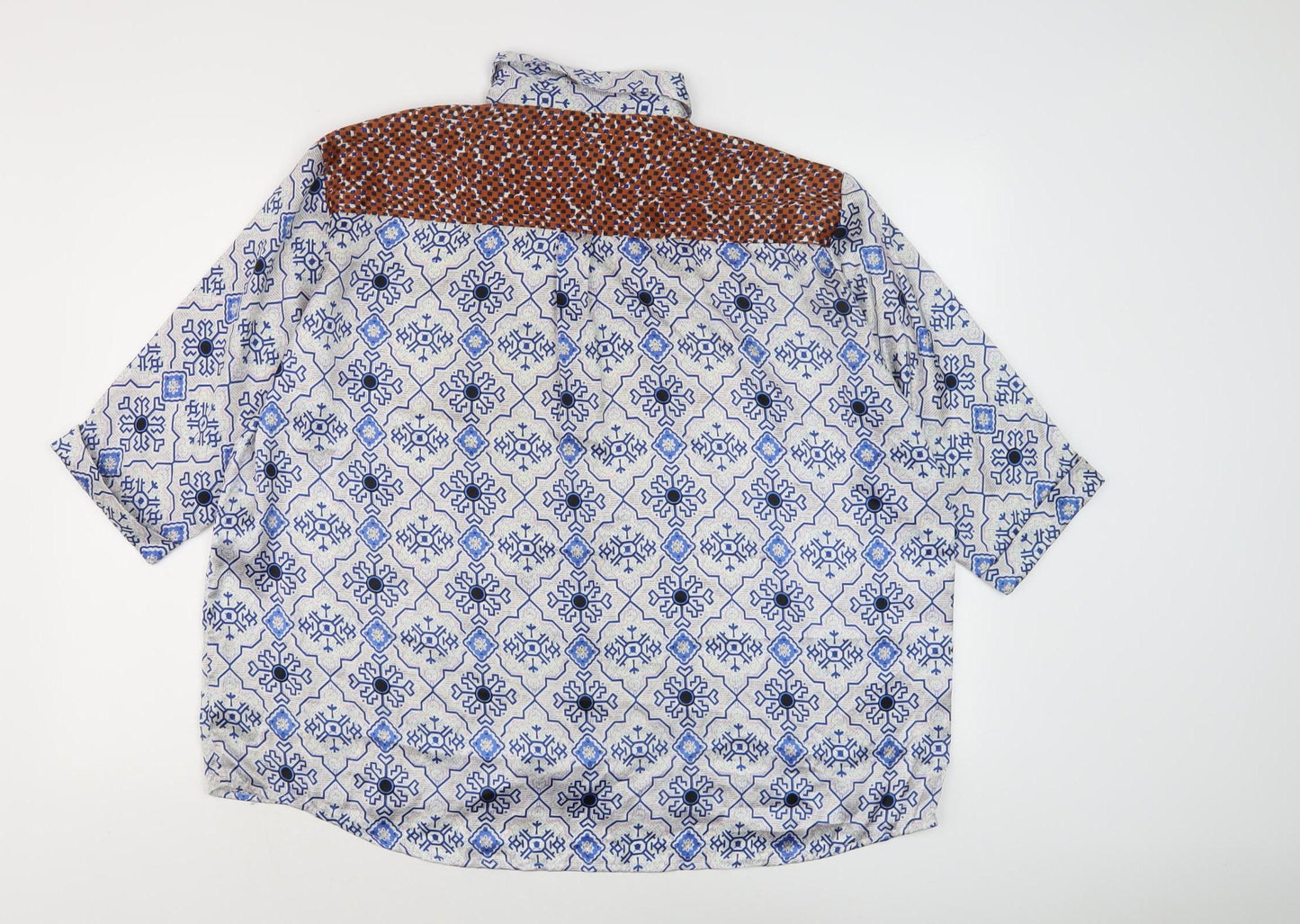 Womens UK Size 10 Topshop Blue Basic Button-Up