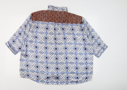 Womens UK Size 10 Topshop Blue Basic Button-Up