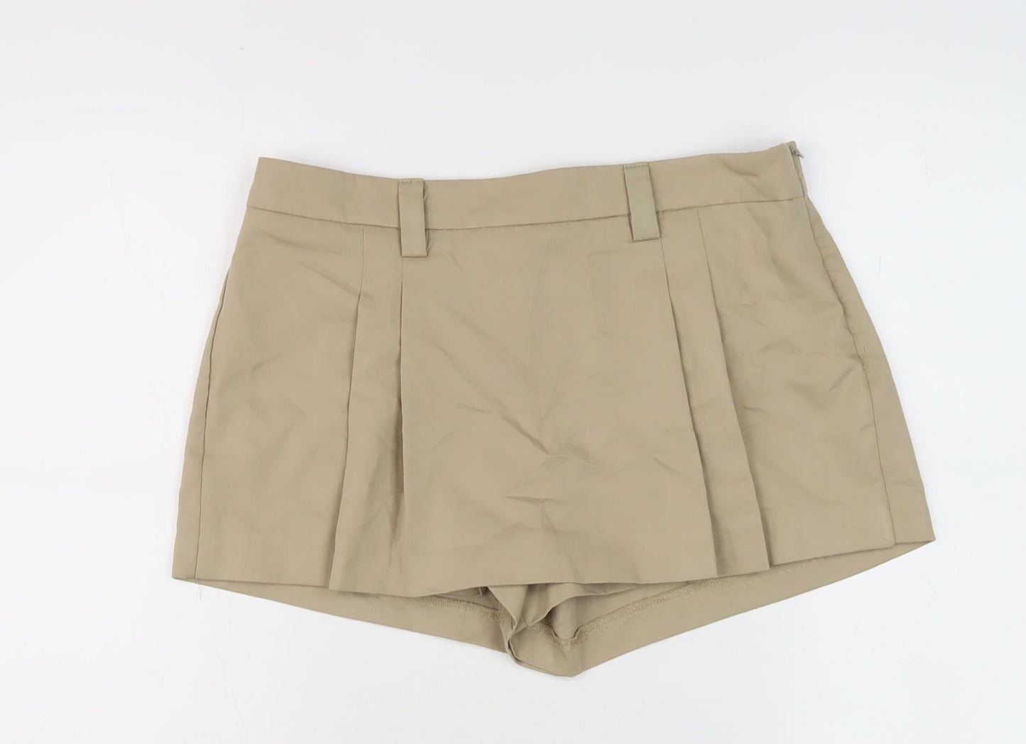 Stradivarius Women's Beige Chino Shorts, Size 10, Casual, Pleated