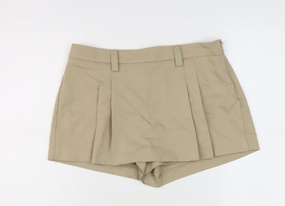 Stradivarius Women's Beige Chino Shorts, Size 10, Casual, Pleated