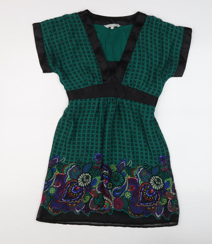 Red Herring Women’s Green Floral Short Shift Dress Size 8