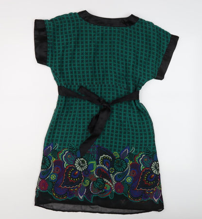 Red Herring Women’s Green Floral Short Shift Dress Size 8