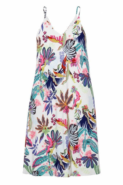 ONLY Women's Multicoloured Floral Slip Dress V-Neck Size 6