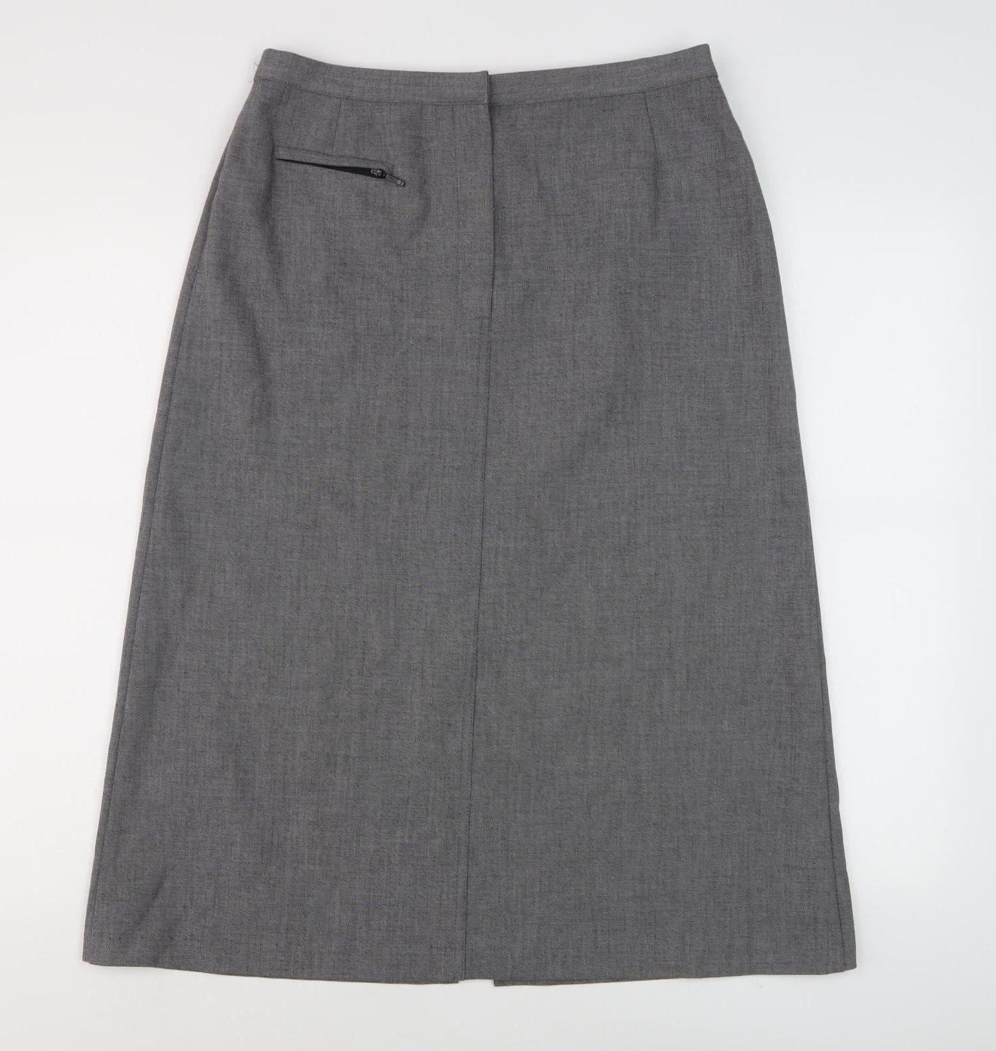 Marks and Spencer Women's Grey Zip Skirt, Size 12