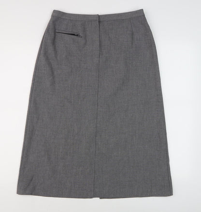 Marks and Spencer Women's Grey Zip Skirt, Size 12