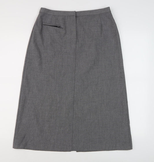 Marks and Spencer Women's Grey Zip Skirt, Size 12