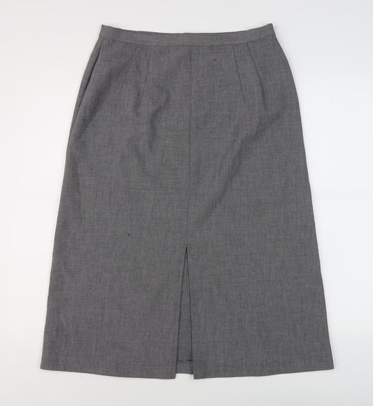 Marks and Spencer Women's Grey Zip Skirt, Size 12