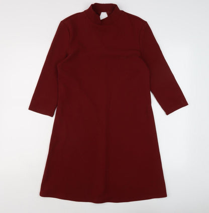 Monki Women's Red A-Line Dress, Size S, High Neck