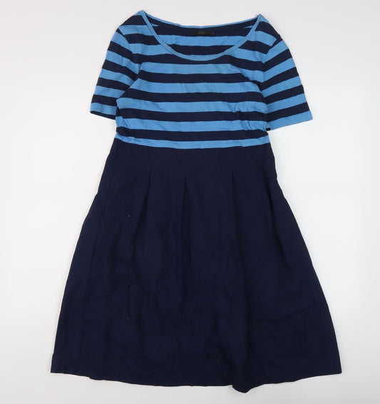 COS Women's Blue Striped Fit & Flare XS Dress