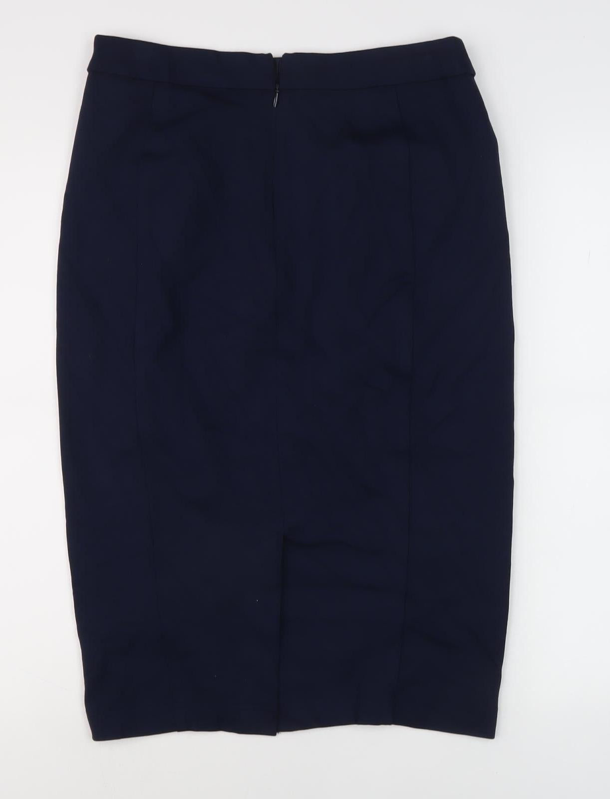 Marks and Spencer Women's Blue Midi Pencil Skirt Size 12
