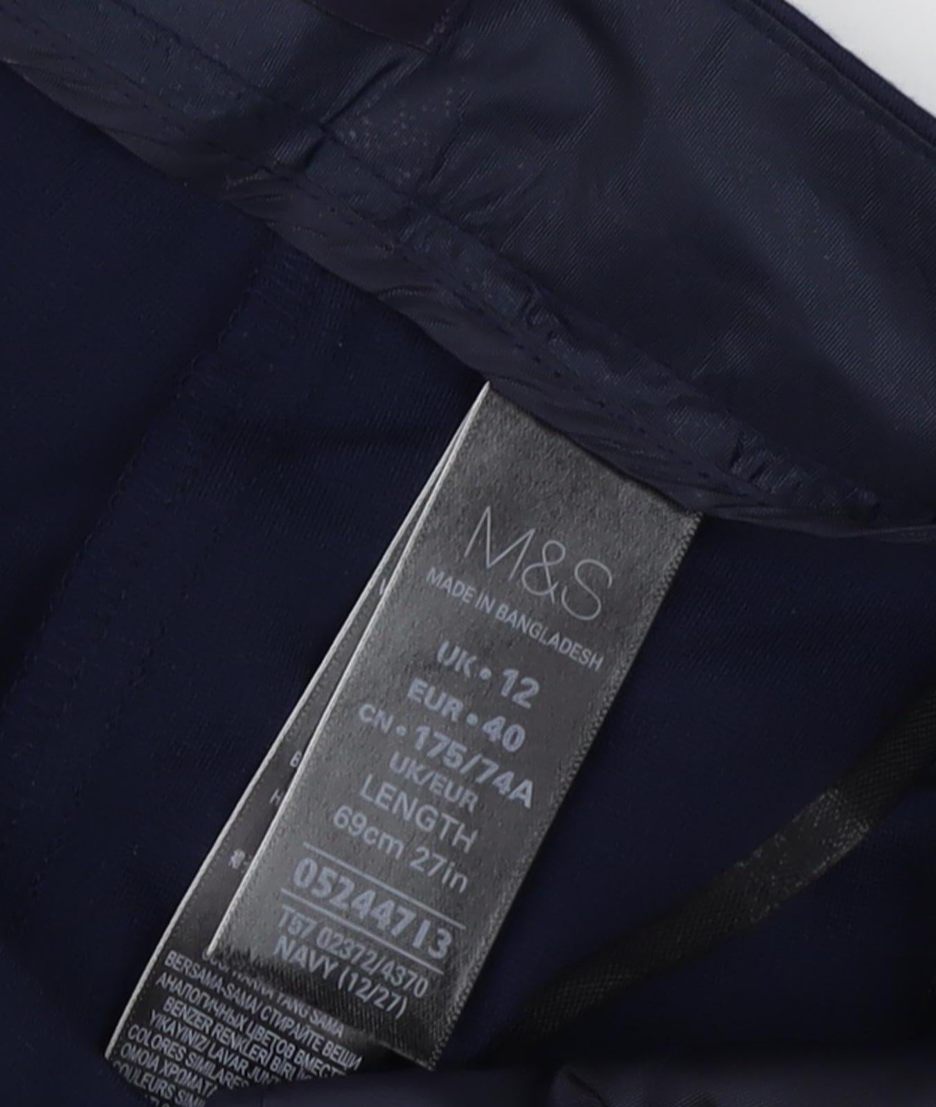 Marks and Spencer Women's Blue Midi Pencil Skirt Size 12