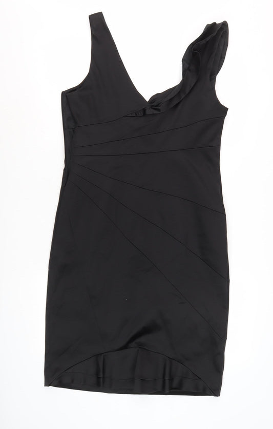 Coast Women's Black One Shoulder Sheath Dress, Size 16