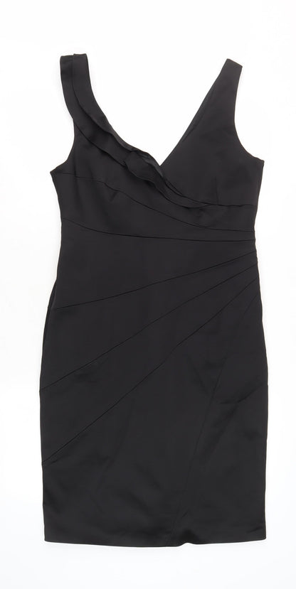 Coast Women's Black One Shoulder Sheath Dress, Size 16