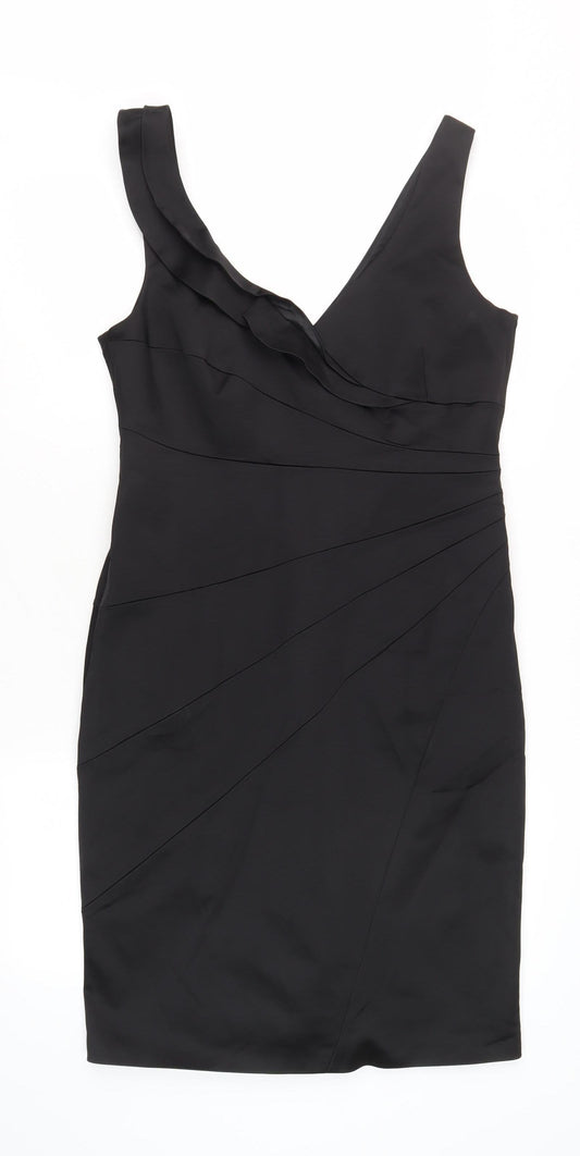 Coast Women's Black One Shoulder Sheath Dress, Size 16