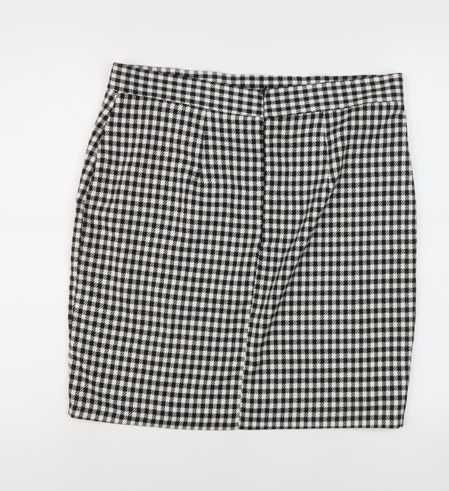 M&Co Women's Black Check Pencil Skirt Size 16