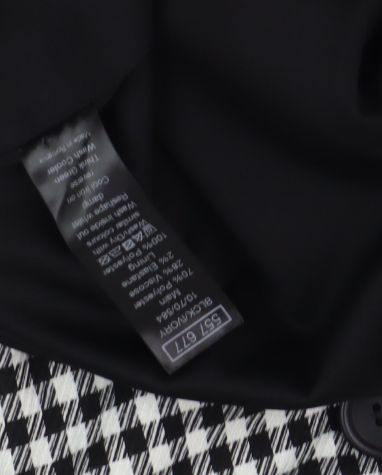 M&Co Women's Black Check Pencil Skirt Size 16