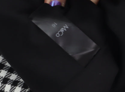 M&Co Women's Black Check Pencil Skirt Size 16